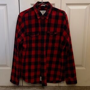 Abercrombie & Fitch Red and Black Checkered Flannel